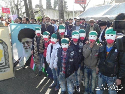 تجلی حضور مردم مینودشت در راهپیمائی 22 بهمن