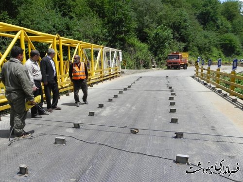 بازدید فرما ندار مینودشت از پل مسیر آق چشمه 