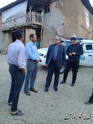 بازدید فرماندار مینودشت از دو روستای ریگ چشمه  بخش مرکزی 