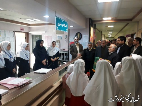حضوز فرماندار مینودشت در بیمارستان فاطمه الزهرا (س) بمناسبت روز پرستار