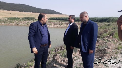 فرماندار مینودشت از پروژه های جاده بین مزارع و آب بندان روستای قره چشمه بازدید نمود
